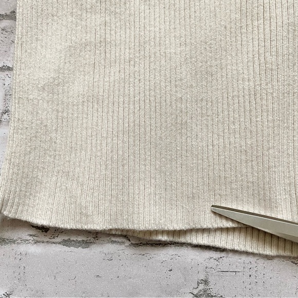 Lauren Ralph Lauren Cream Turtleneck Sweater with Faux Leather Trim - Picture 7 of 10